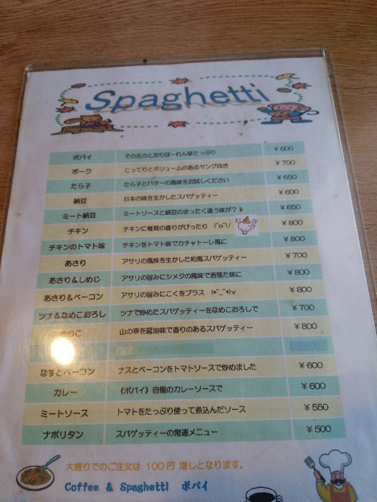 コーヒー＆スパゲティ　ポパイ（稚内市大黒）_b0128821_07045404.jpg