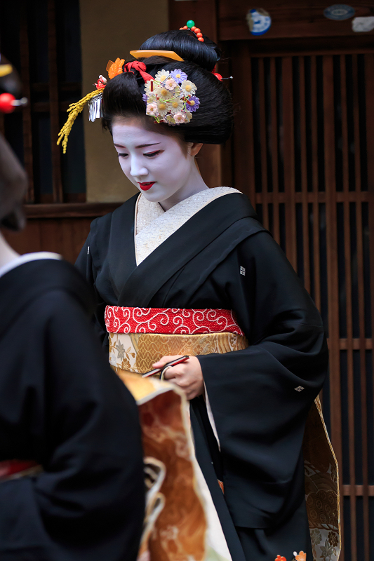 新年のご挨拶へ 上七軒 大文字の勝也さん 勝音さん 勝奈さん 花景色 K W C Photoblog