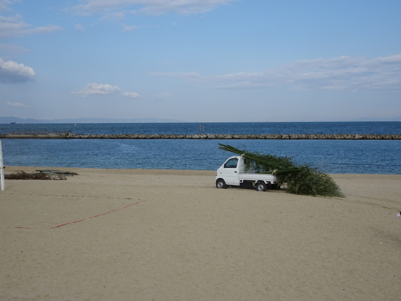 「とんど」組立準備＆組立完成・・・せんなん里海公園_c0108460_22403697.jpg