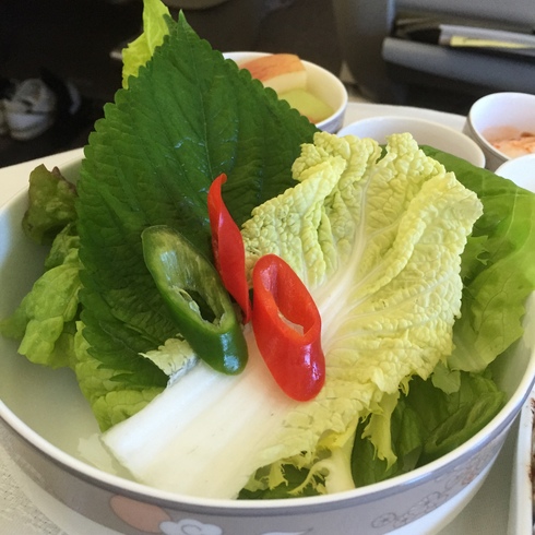 冬旅ソウル♪　その2 アシアナ航空　羽田→金浦　ビジネスクラスの機内食に感動♪_f0054260_17232617.jpg