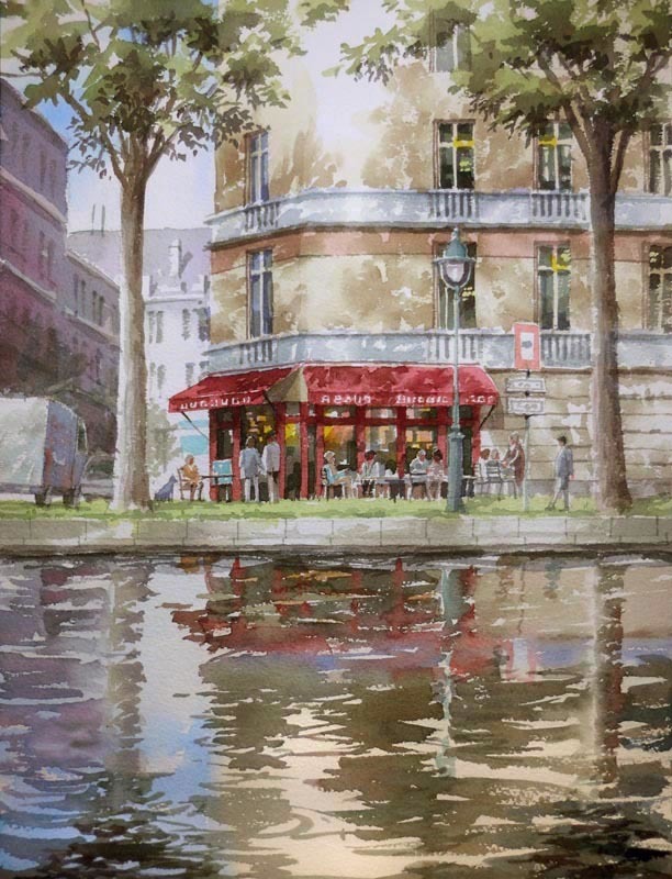 サンマルタン運河　描き直しバージョン_f0253789_19422702.jpg