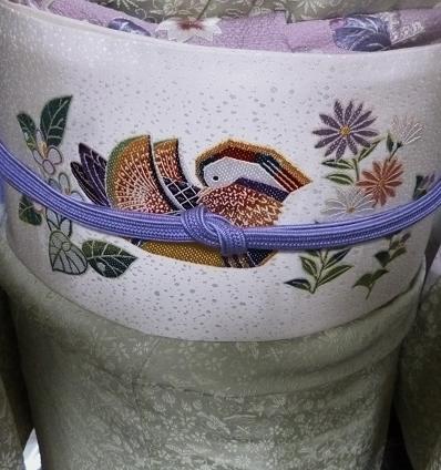 竜巻絞り着物のお客様・羽田さん帯、刺繍の帯揚で新年会_f0181251_16413048.jpg