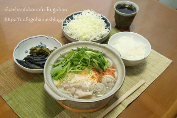 京野菜で豆乳鍋&鍋焼うどんの朝食_c0326245_11491389.jpg