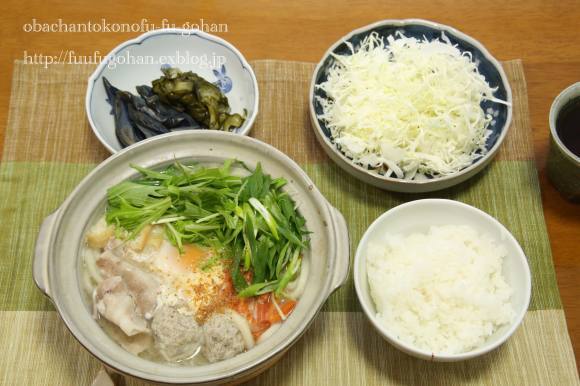 京野菜で豆乳鍋&鍋焼うどんの朝食_c0326245_11500726.jpg