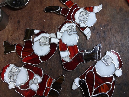 ステンドグラス サンタのお家 （受注作品） ステンドグラス サンタのお家 （受注作品） 美術品