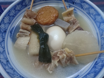 1/23夜勤明け 一正おでん+紀文牛すじ+ワンカップ大関上撰_b0042308_21275922.jpg