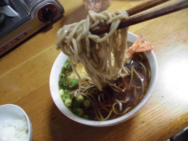 私の作った海老天そばと温玉かけごはん_c0118393_17324884.jpg
