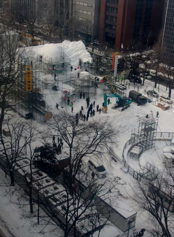 第67回札幌雪まつり　大通り公園(2/5金～２・１１木・祝)雪像作り進む　　　０１２７　_c0183777_8524113.jpg