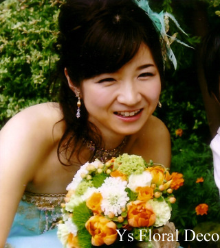 ターコイズブルーのドレスにあわせるクラッチブーケ_b0113510_18434342.jpg
