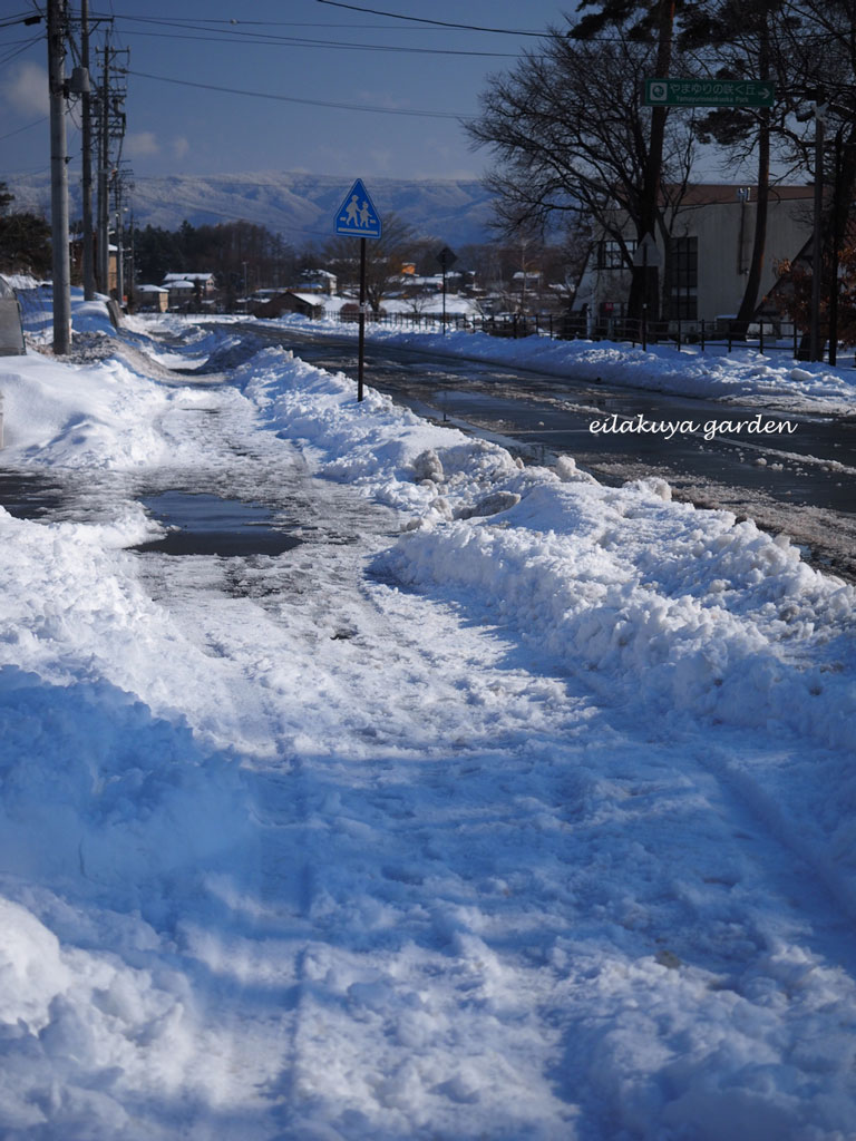 雪原 と 浅間山 永楽屋ガーデン 自然を愛する スローライフな庭造り