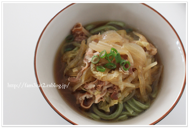 久々のうどん作り　モリンガ入りの麺で肉うどん_e0351409_9555818.jpg