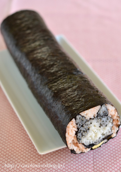 節分の恵方巻2016　　Homemade Fortune Sushi Roll of Setsubun_d0025294_14371517.jpg