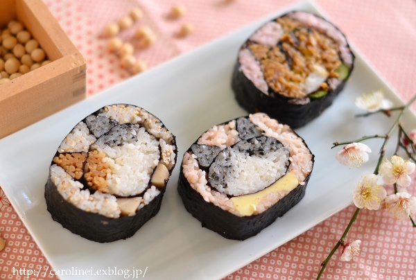 節分の恵方巻2016　　Homemade Fortune Sushi Roll of Setsubun_d0025294_14372836.jpg
