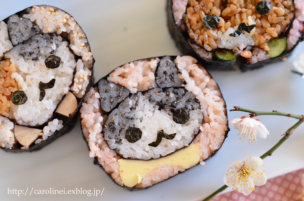 節分の恵方巻2016　　Homemade Fortune Sushi Roll of Setsubun_d0025294_14373954.jpg