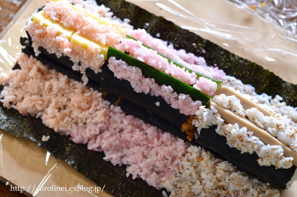 節分の恵方巻2016　　Homemade Fortune Sushi Roll of Setsubun_d0025294_1437652.jpg