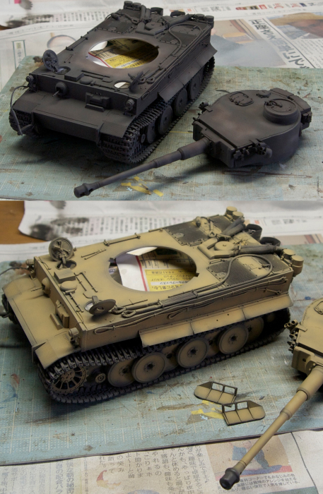 1/35 ドイツ タイガー１型 ＜極初期型＞アフリカ仕様 製作開始 