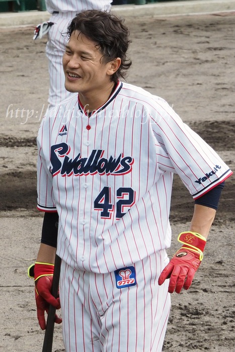 坂口智隆 ヤクルトスワローズ ホームユニフォーム 2016年 M