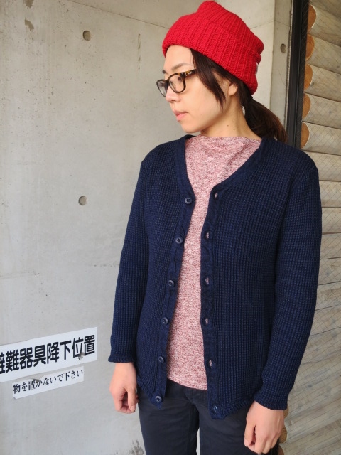 FULL COUNT ・・・ Indigo WAFFLE CARDIGAN!★!_d0152280_12373045.jpg