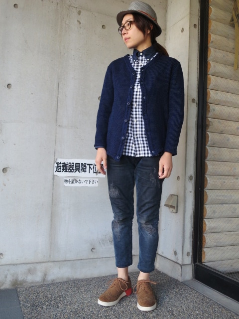 FULL COUNT ・・・ Indigo WAFFLE CARDIGAN!★!_d0152280_1238666.jpg