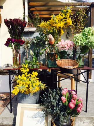 一宮のパン屋ピクニケさんにてプチ花屋 L Atelier Chou Chou