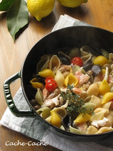 staubで アラカブのアクアパッツァ・・・シメはパスタで♪_d0319943_1245760.jpg