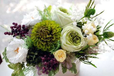 ご結婚お祝いに グリーンアレンジ!_a0136507_22404091.jpg