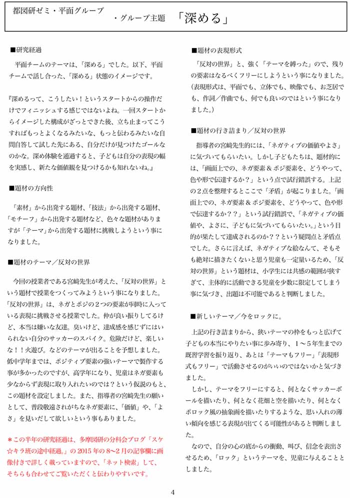 今をロックに ６年 研究経過報告書 かたちと いろの おまつり