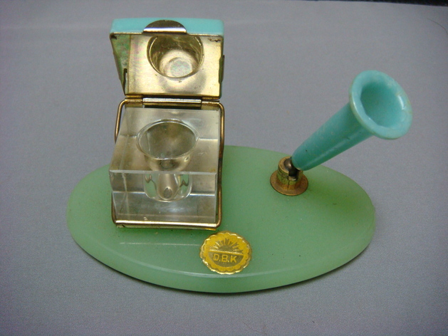 アンティーク インク壺とペンスタンド アンティーク 骨董 テンナイン