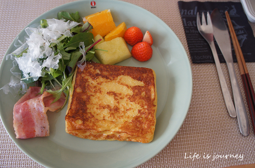 食パン１枚でフレンチトースト～♪_e0298288_15593114.jpg