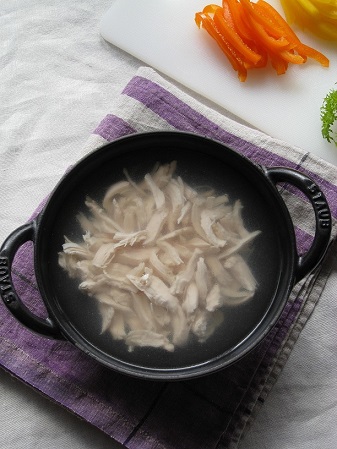 鶏ささみと彩り野菜のグレインズサラダ ~ポン酢ジュレで♪_d0319943_21441031.jpg