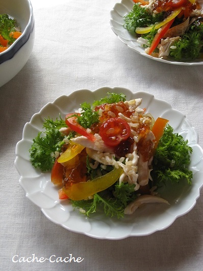 鶏ささみと彩り野菜のグレインズサラダ ~ポン酢ジュレで♪_d0319943_21442234.jpg