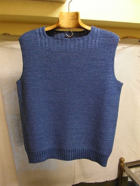 cotton knit indigo vest_f0049745_13384041.jpg