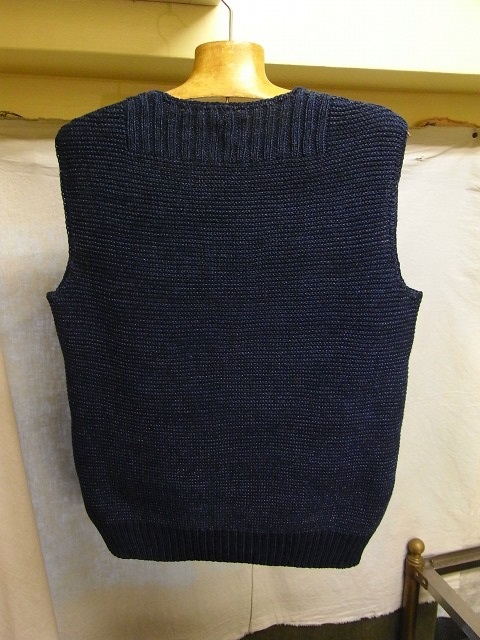 cotton knit indigo vest_f0049745_13401245.jpg