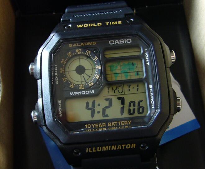 AE-1200用 カスタム用 メタルケース+ メタルベルト 黒 （チプカシ