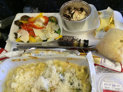 パリ一人旅   アラカルトミールでイタリアンの機内食_a0196698_23003130.jpg