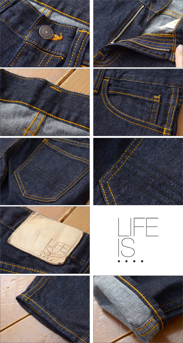 LIFE IS...[ライフイズ] SKINNY FLAT INDIGO DENIM PANTS [PA-345] MEN\'S_f0051306_18395791.jpg