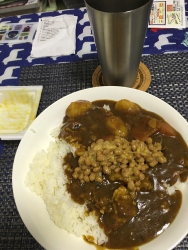 20160314晩御飯は納豆カレー_b0065819_19170280.jpeg