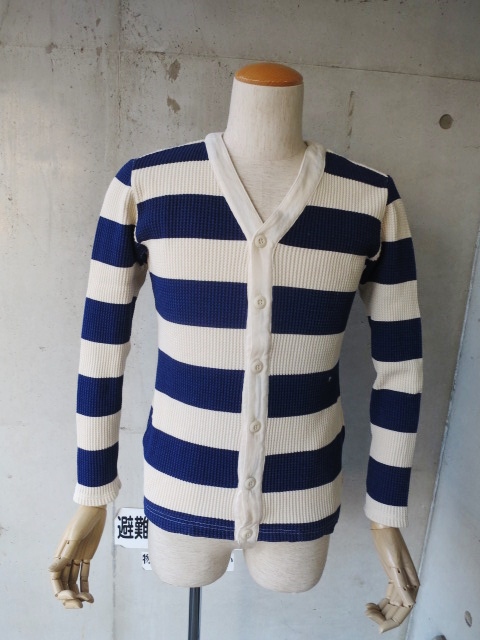 人気のIndigo シリーズ:WAFFLE CARDIGAN より新色(WIDE BORDER)!★!_d0152280_12244547.jpg