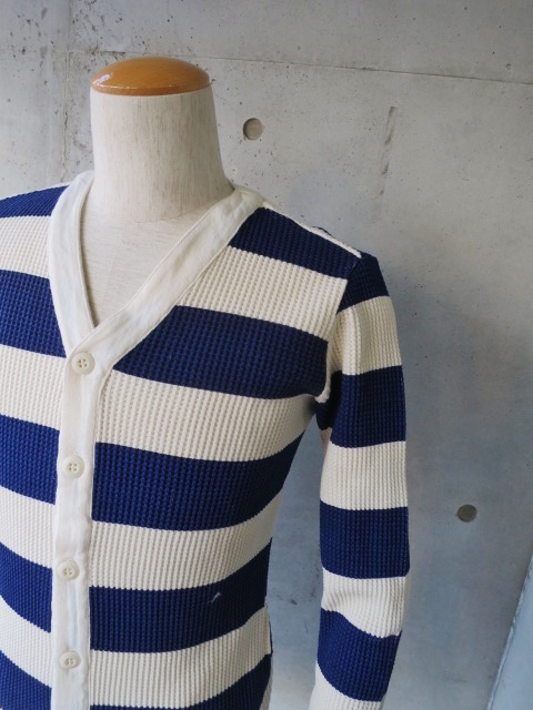 人気のIndigo シリーズ:WAFFLE CARDIGAN より新色(WIDE BORDER)!★!_d0152280_12245665.jpg