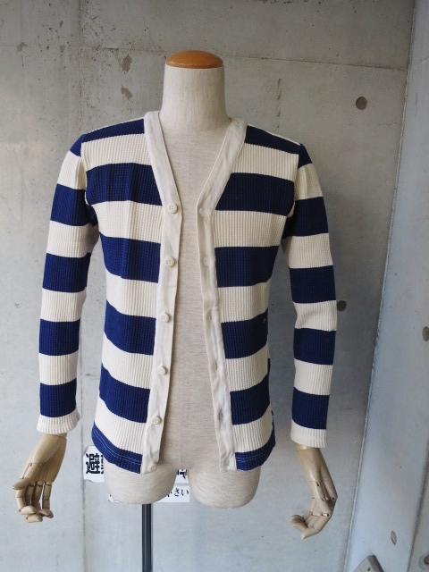 人気のIndigo シリーズ:WAFFLE CARDIGAN より新色(WIDE BORDER)!★!_d0152280_12255969.jpg