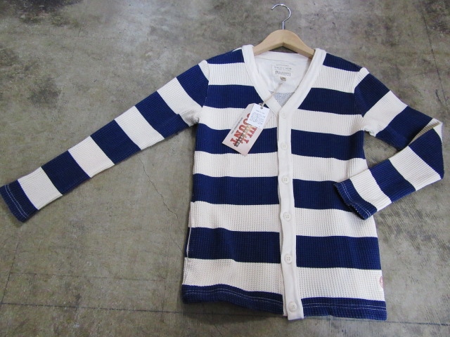 人気のIndigo シリーズ:WAFFLE CARDIGAN より新色(WIDE BORDER)!★!_d0152280_12263053.jpg
