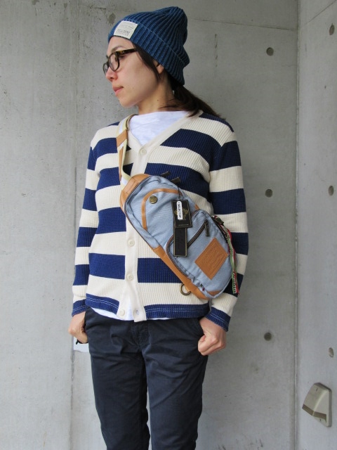 人気のIndigo シリーズ:WAFFLE CARDIGAN より新色(WIDE BORDER)!★!_d0152280_12284243.jpg