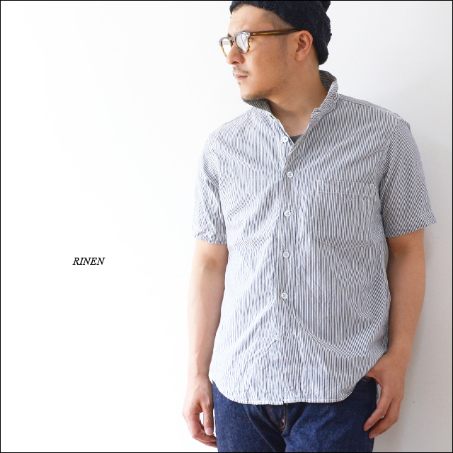 RINEN [リネン] 80/2 ダウンプルーフストライプ半袖レギュラーカラーシャツ [34627/35405] MEN\'S_f0051306_20075445.jpg