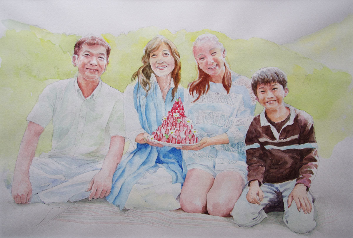 家族の絵 絵描きも山のにぎわい 家族の絵 絵描きも山のにぎわい