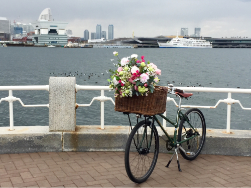 自転車と花と港 Felice