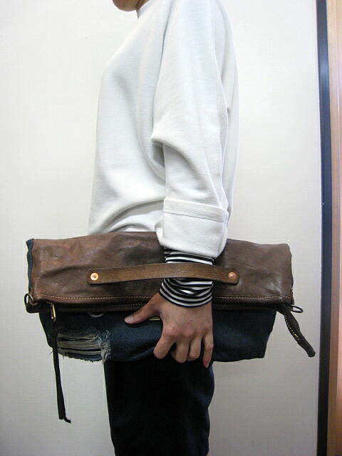 ｊｕｐｅ （ジュップ）　デニムｘ牛革コンビトート　ＢＬＵＥ　ｘ　ＣＨＯＣＯＢＲＯＷＮ２_a0089359_11573688.jpg