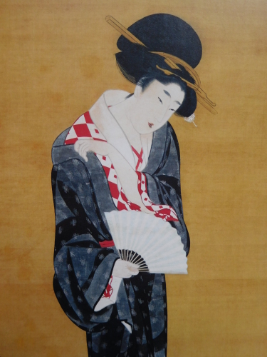 勝川春章と肉筆美人画 <みやび>の女性像 出光美術館 : 川沿いの 勝川春章と肉筆美人画 <みやび>の女性像 出光美術館 : 川沿いの