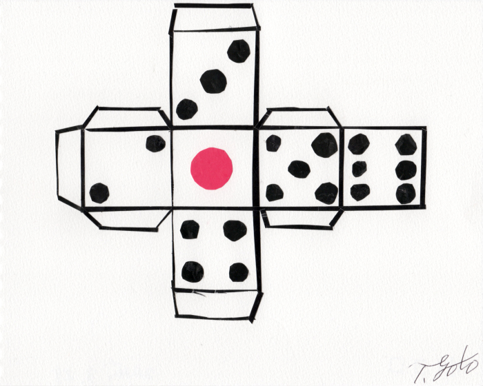 サイコロ 切り絵おやじ