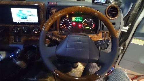 デコトラ　キャンター　ウッドステアリング デコトラキャンターウッドステアリング