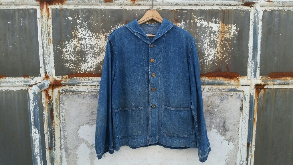30s U.S NAVY Shawl Collar Denim Coverall : BROOKS Vintage 30s U.S NAVY Shawl Collar Denim Coverall : BROOKS Vintage